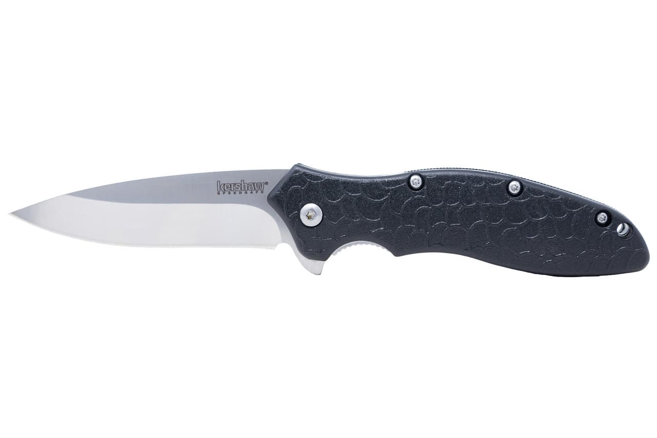 Kershaw 1830 OSO Sweet  3" Flipper Drop Point Plain Satin 8Cr13MoV SS Blade, Black GFN Handle, Includes Pocket Clip