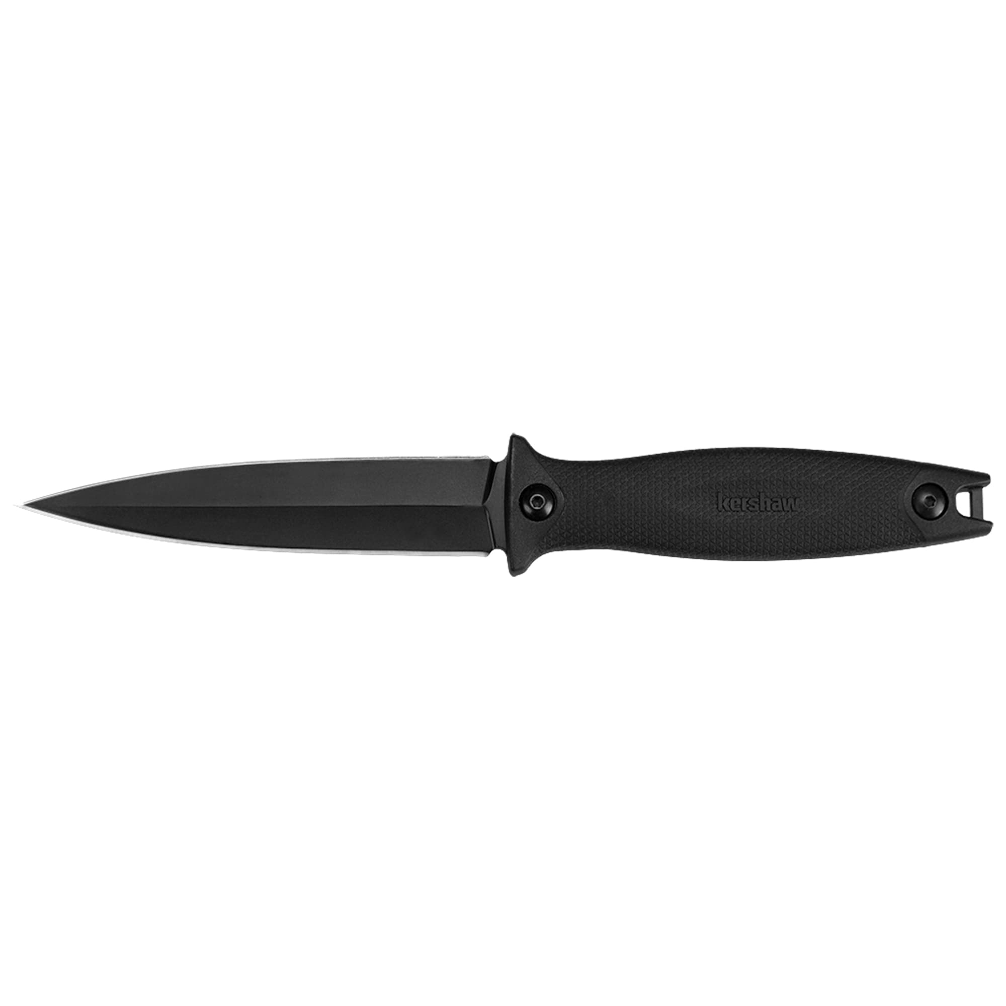 Kershaw 4007 Secret Agent  4.40" Fixed Spear Point Plain Black Oxide 8Cr13MoV SS Blade Black Glass-Filled Nylon Handle Includes Sheath