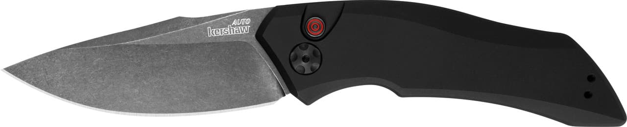 Kershaw 7100BW Launch 1 3.40" Folding Drop Point Plain Black Oxide Blackwash CPM 154 SS, Blade Black Aluminum Handle