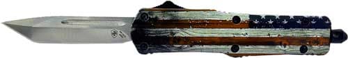 Templar Knife OTF Small Knife 2-1/4" Tanto Blade Wood US Flag