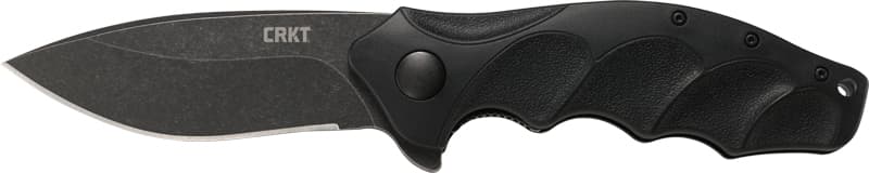 CRKT K221KKP Foresight Assisted 3.53" Folding Modified Drop Point Plain Black Stonewashed 4116 Stainless Steel Blade/ Black Contoured GRN Handle Includes Pocket Clip