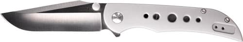 CRKT 6135 Oxcart  3.05" Folding Plain Satin AUS-8A SS Blade/Brushed Stainless Steel Handle Includes Pocket Clip