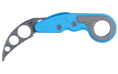 CRKT 4041T Provoke Trainer 2.48" Folding Karambit Plain Stonewashed 420J2 SS Blade/ Blue Polypropylene Handle Includes Pocket Clip