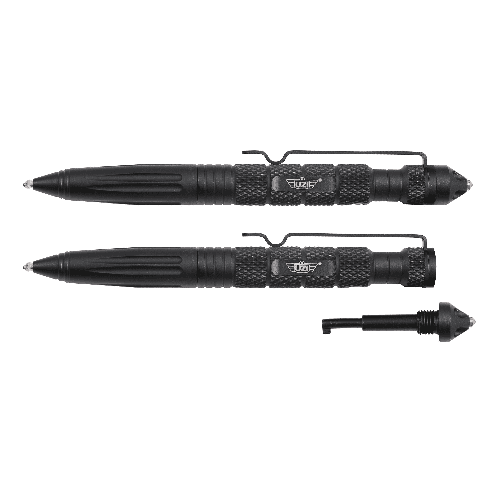 UZI Defender Tactical Pen w/ Glassbreaker & Cuff Key - UZI-TACPEN6-BK