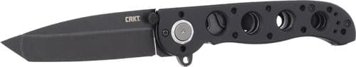 CRKT M16-02DB M16 02DB 3.12" Folding Tanto Plain Black Stonewashed D2 Steel Blade/Black Aluminum Handle Includes Pocket Clip