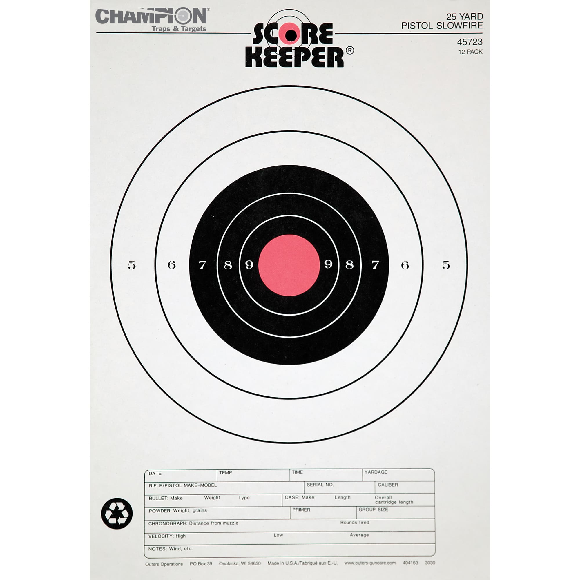 Champ Target 25yd Pistol Slowfire (12)