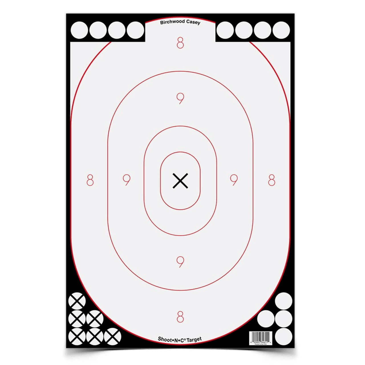 Shoot-N-C 12 x 18 Inch White / Black Silhouette, 5 Targets - 90 Pasters