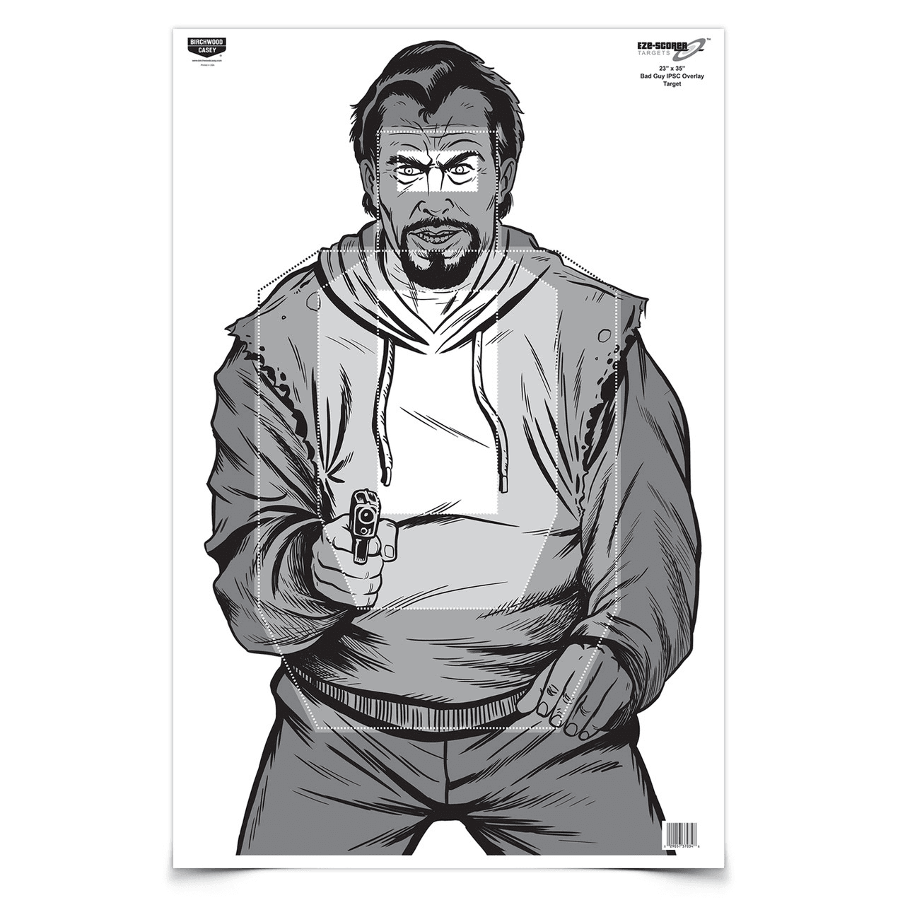 Eze-Scorer 23 x 35 Bad Guy IPSC Overlay, 100 Targets