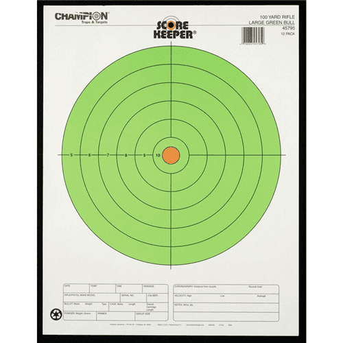 Champ 100yd Large Green Bull 12pk