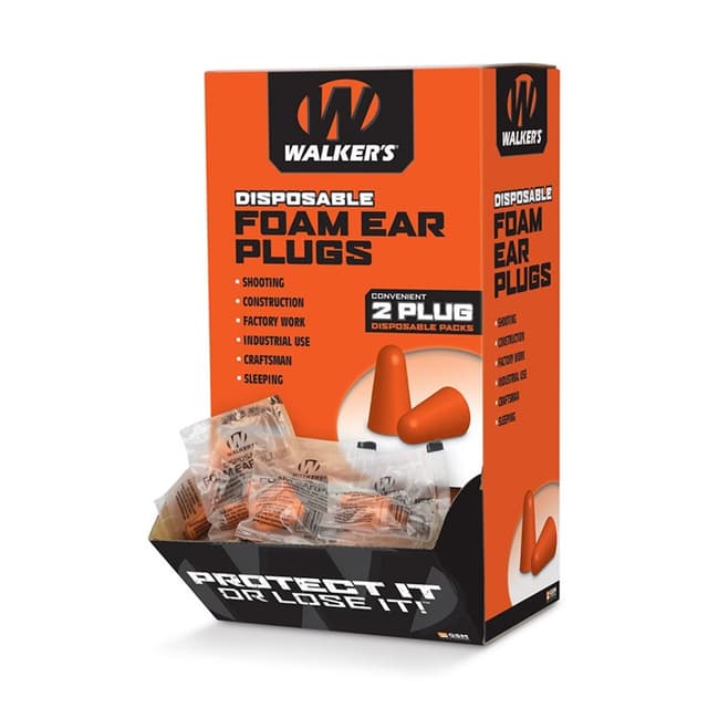 WALKER'S FOAM EAR PLUGS 200PK BOX
