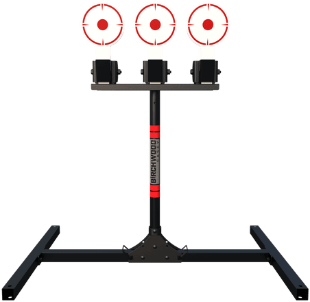 3 SPRING-LOADED TARGET PLATES W/RACK