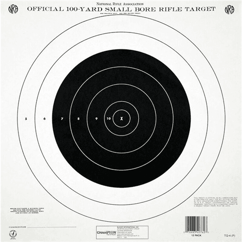 Champion Targets 40777 NRA (National Rifle Association) Targets, 100 Yard Single Bullseye, 100 Pack