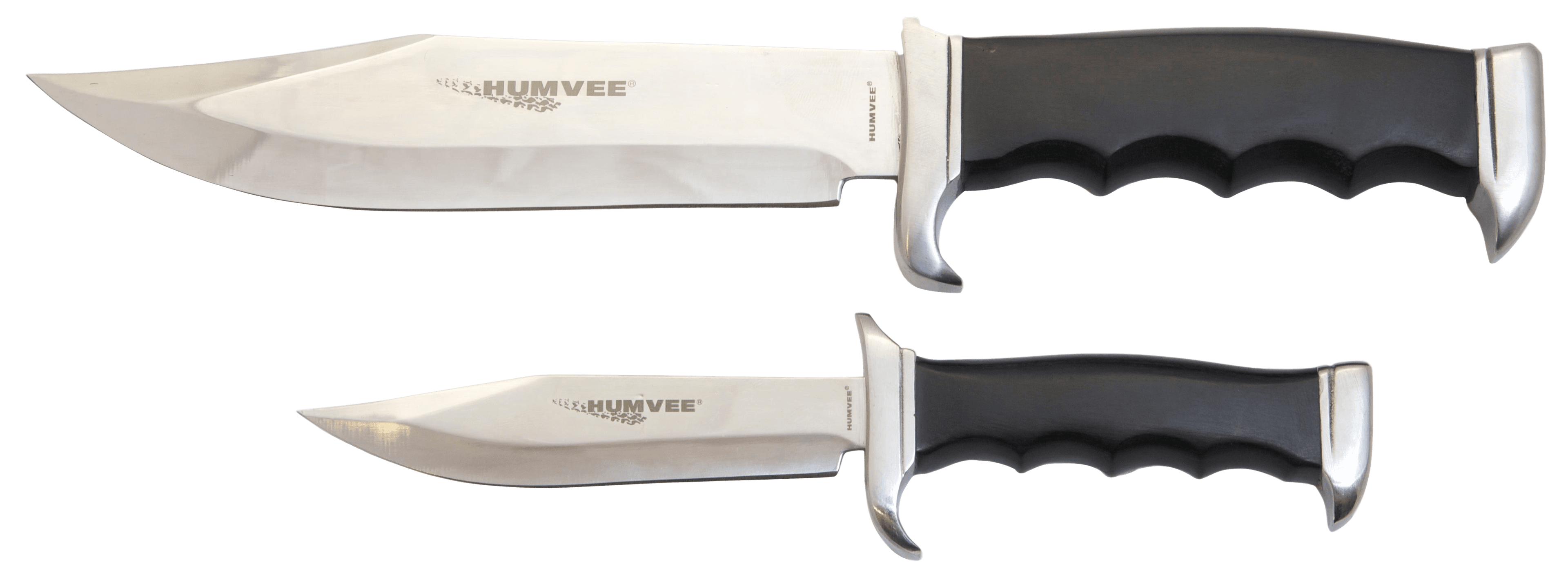 Humvee Adventure Gear HMVBC02BK Bowie Knife Set  Fixed Plain Spear Point Polished Stainless Steel Black Pakawood