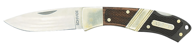 Old Timer 1181069 Mountain Beaver Jr.  2.50" Folding Drop Point Plain Mirror Polished 9Cr18MoV SS Blade, Ebony & Rosewood/Nickel Handle