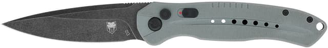 CobraTec Knives GRYDIABLOAUTO Diablo  3.50" Folding Black Stonewashed D2 Steel Blade, 4.75" Gray Textured G10 Scales Handle