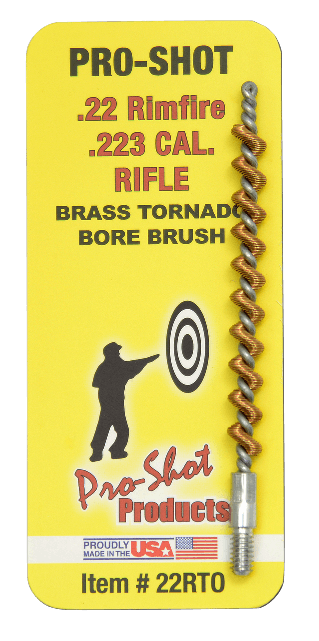 Pro-Shot 22RTO Tornado Bore Brush .22/ .223/ 5.56mm Cal Rifle #8-32 Thread Brass Spiral Wound Loop