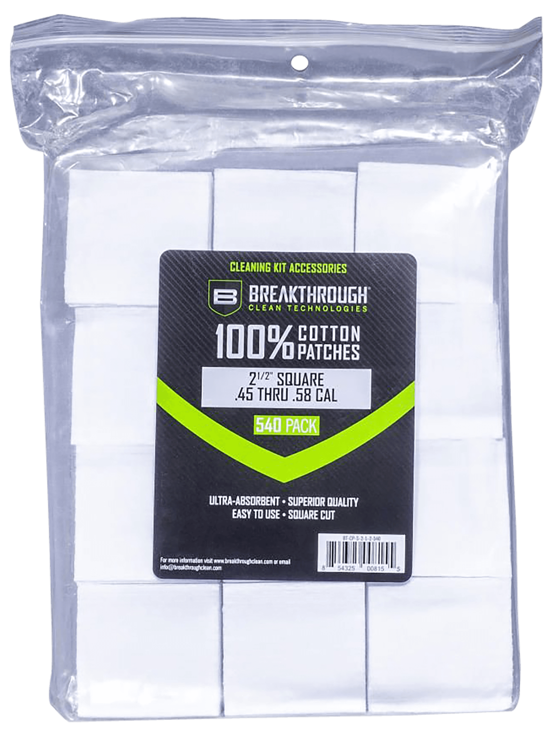 Breakthrough Clean BTCPS212540 Square Patches 45/54 Cal 540 pieces