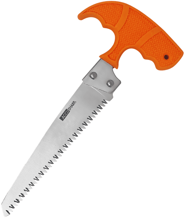 AccuSharp 730C Bone Saw Fixed Saw 6" Stainless Steel Blade/ Blaze Orange T-Shaped Handle