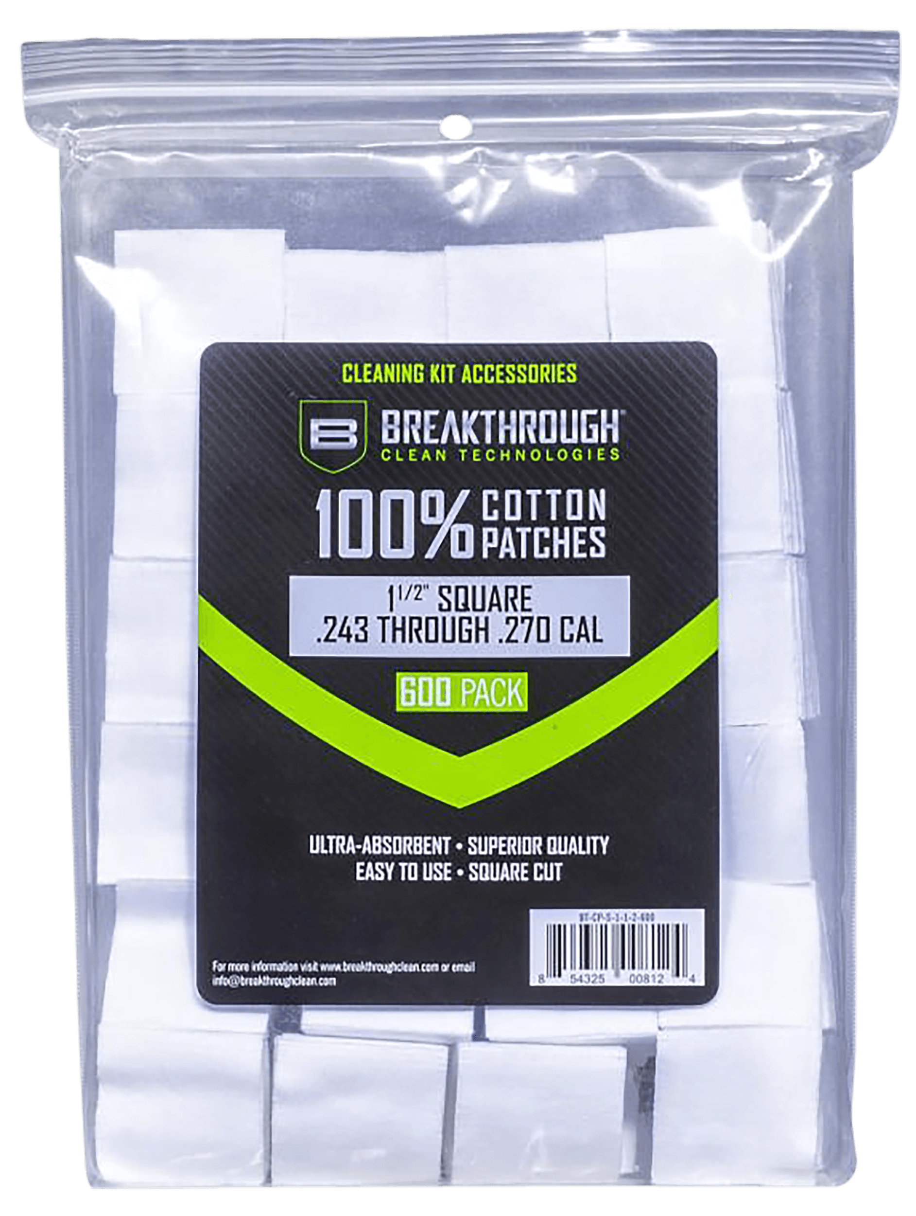 Breakthrough Clean BTCPS112600 Square Patches 243/270 Cal 600 pieces
