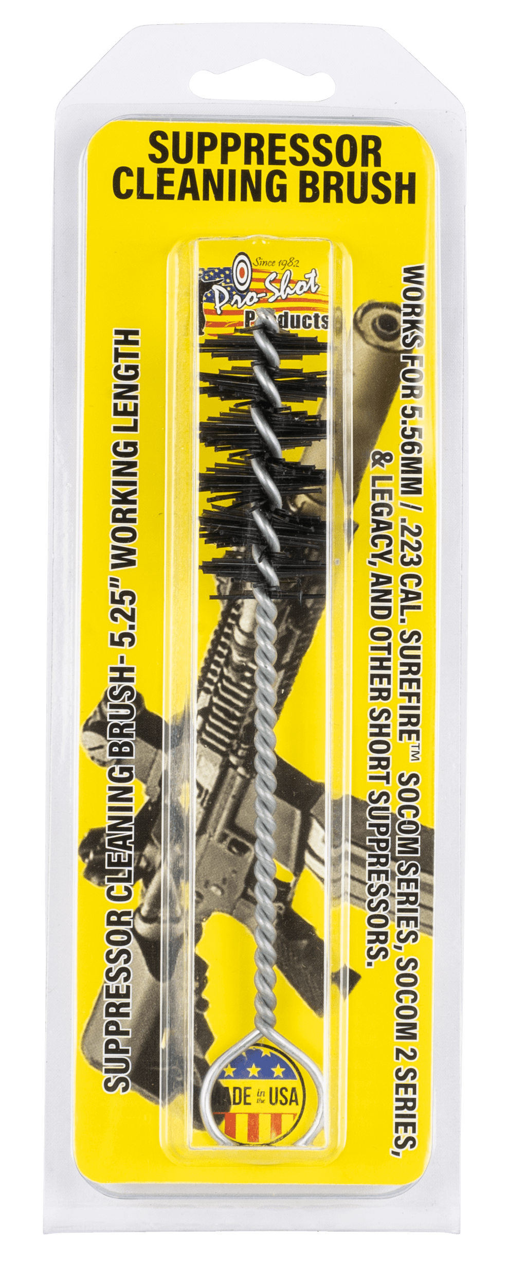 Pro-Shot SPRBRUSH Suppressor Cleaning Brush .223/ 5.56mm Compatible w/Surefire SOCOM Series/SOCOM Series 2/Legacy/Warden