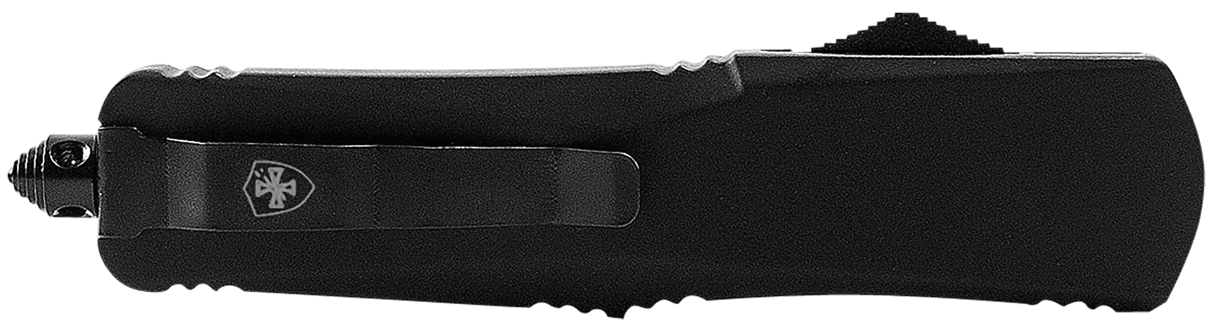 Templar Knife MBR131 Black Rubber Gen II Slim 3.50" OTF Dagger Plain Black Oxide Stonewashed 440C SS Blade/5.05" Black Rubber Coated Aluminum Features Glass Breaker Includes Pocket Clip/Sheath