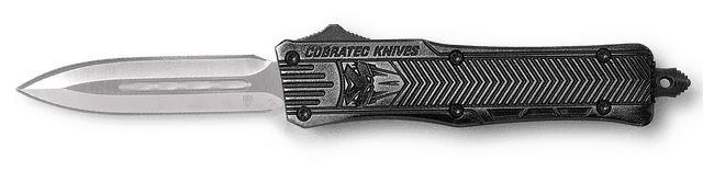 CobraTec Knives SSWCTK1SDAGNS CTK-1  Small 2.75" OTF Dagger Plain D2 Steel Blade/Stonewashed Aluminum Handle Features Glass Breaker Includes Pocket Clip