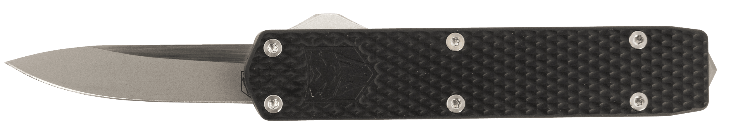 CobraTec Knives MNBLKMGEN2DNS Mini Mamba Gen II 2.25" OTF Plain Stonewashed D2 Steel Blade, 3.38" Black Textured Anodized Aluminum Handle