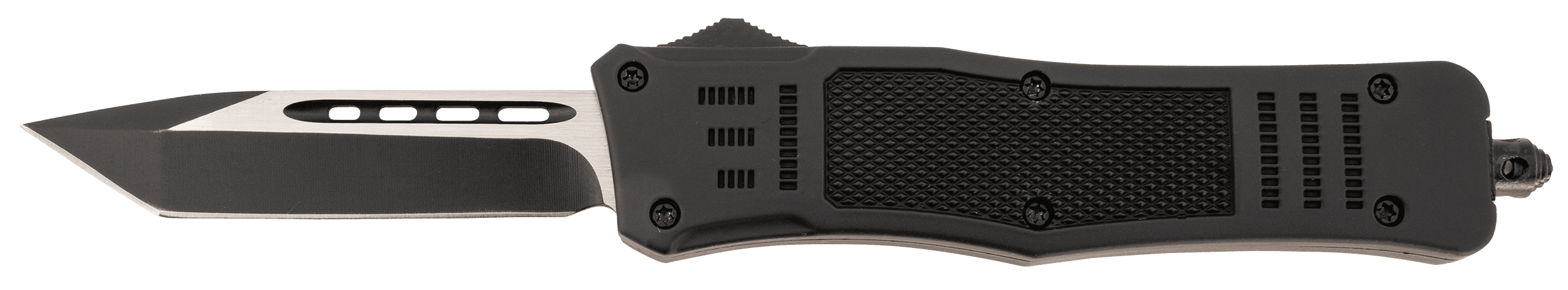 Steel River Knives T618BT Spartan  Medium 3.25" Tanto Plain Black/Silver 440C SS Blade/ 4.50" Black Aluminum Zinc Alloy Handle