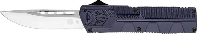 CobraTec Knives NYCTLWDNS Lightweight 3.25" OTF Drop Point Plain D2 Steel Blade/NYPD Blue Aluminum Handle Includes Pocket Clip