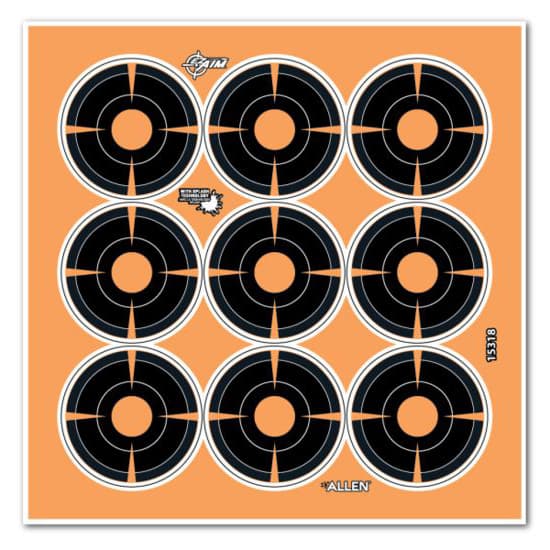 ALLEN EZ AIM ADHESIVE SPLASH 2 BULLSEYE 12PK