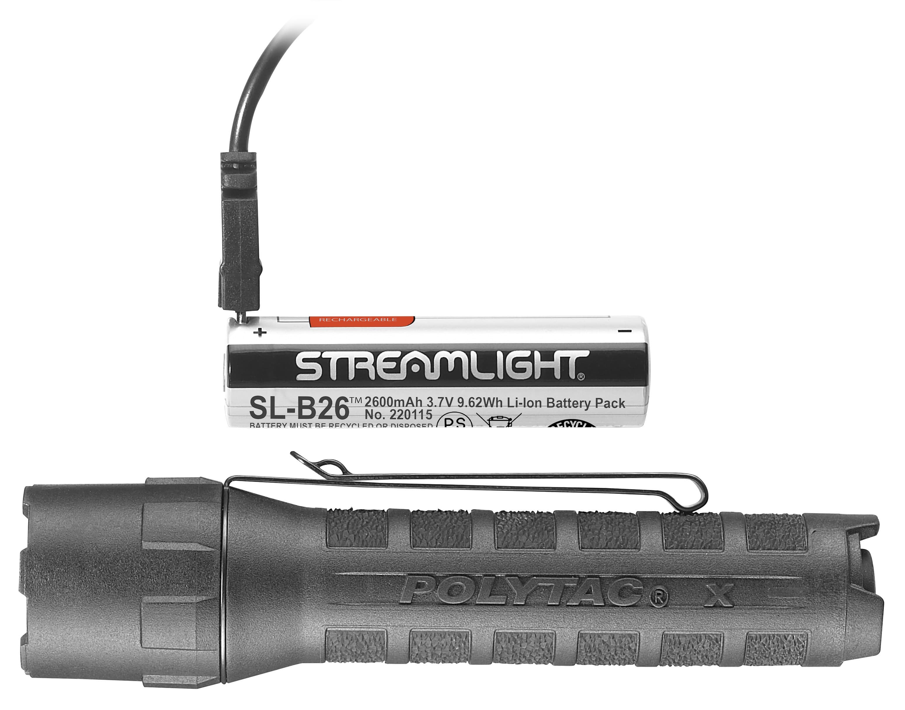 Streamlight PolyTac X USB 600 Lumen Rechargeable Tactical Flashlight Multifuel 205m Beam IPX7