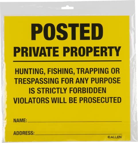 Allen Posted No Trespassing Yard Sign 12" x 12" 12/ct