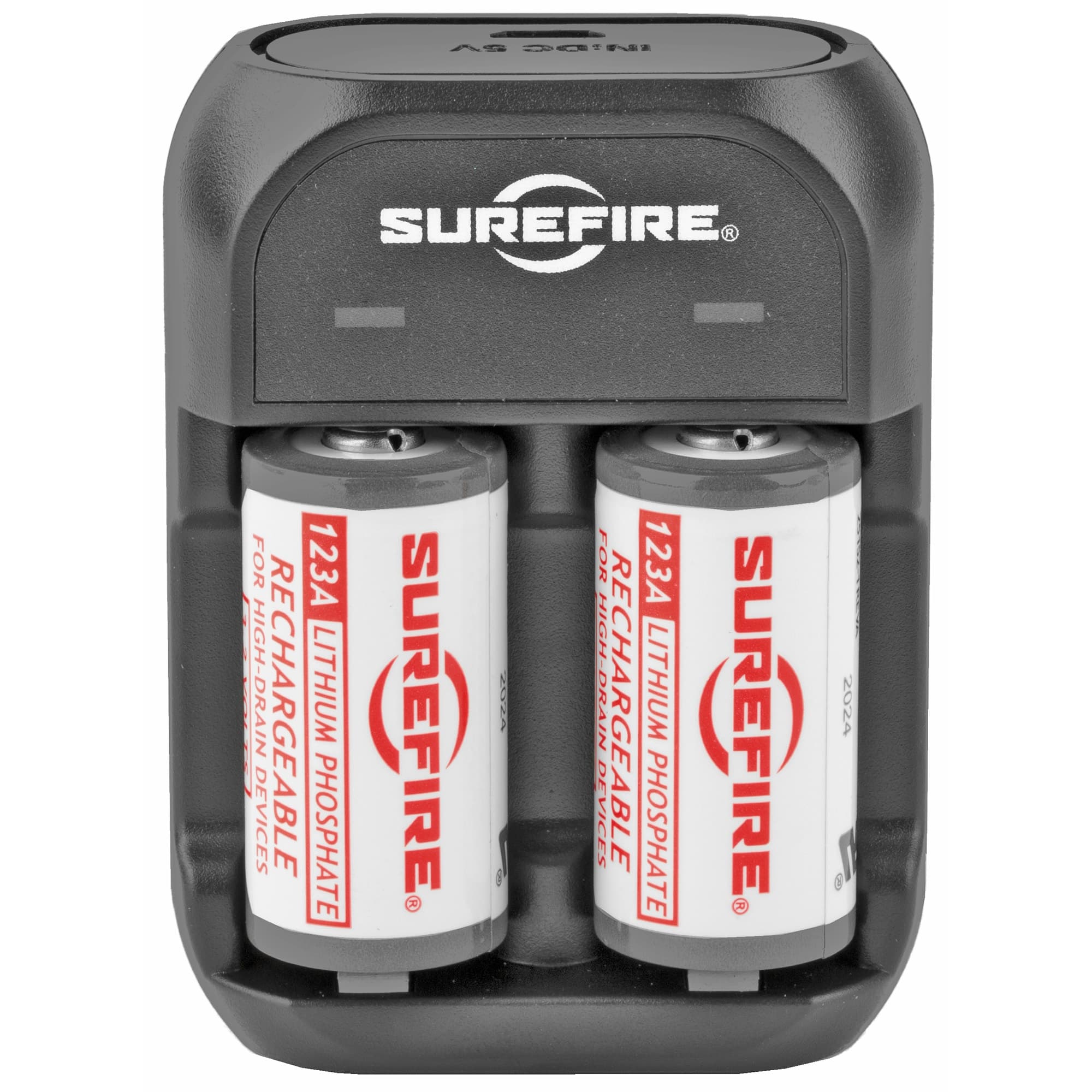 SureFire Sflfp123kit Ac Dc Charger Kit with Two Lfp123 Batteries and Micro Usb