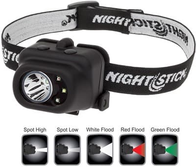 NightStick NSP4610B LED Headlamp Green Red White 210 135 110 Lumens 93m