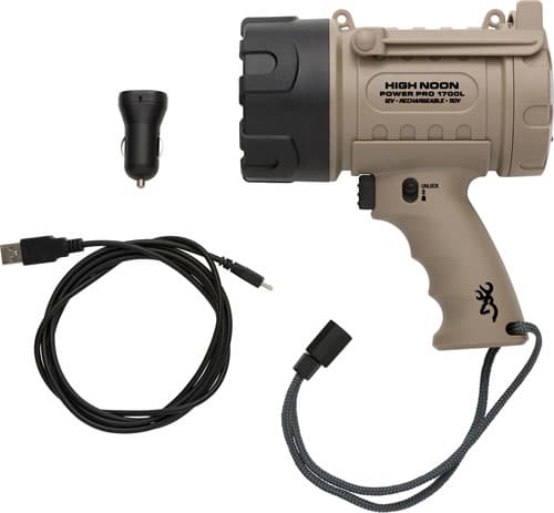 Browning High Noon Power Pro Spotlight 1700 Lumens USB Rechargeable Waterproof 515 Yard Reach