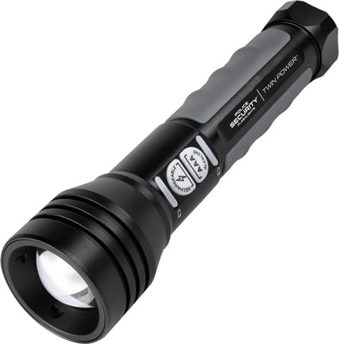 Police Security Flashlights Twin Power Flashlight 600 Lumens High Low Rechargeable 120m