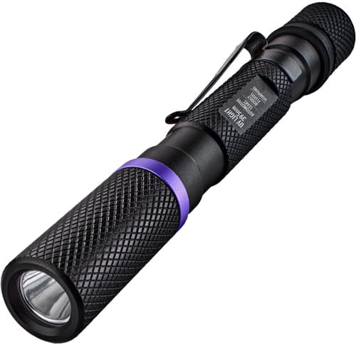 Police Security Flashlights UV Flashlight 395nm Aluminum Penlight Two AAA