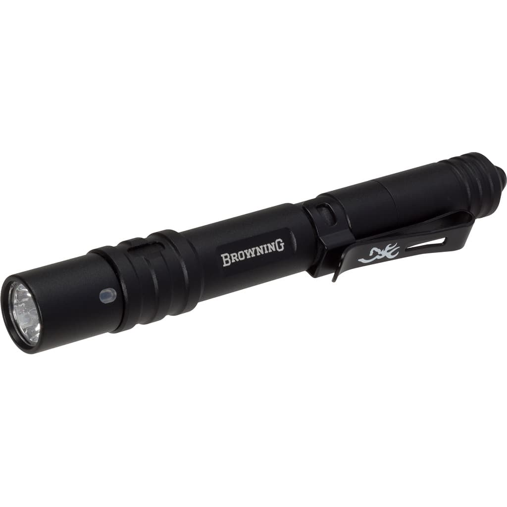 Browning Microblast USB Rechargeable Pen Light High Low Modes Pocket Clip