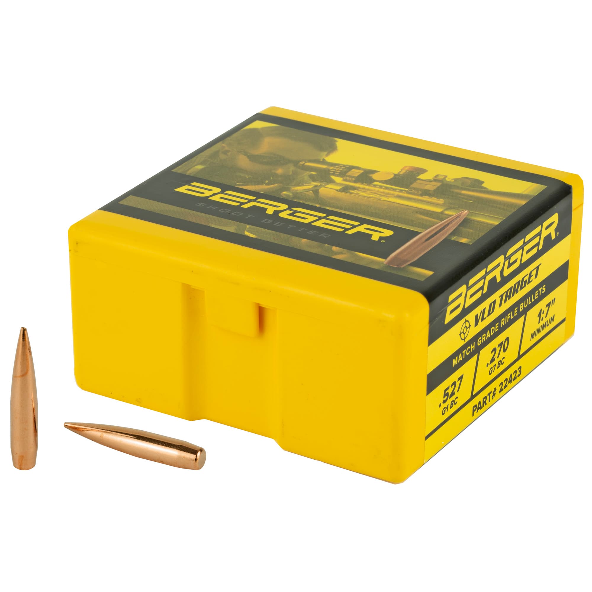 Berger Match Grade Target Bullets .22 cal .224" 90 gr VLD TARGET 100/box