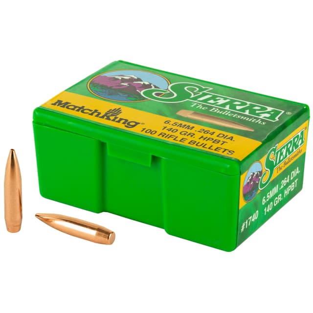 Sierra MatchKing Rifle Bullets 6.5mm /.264 cal .264" 140 gr HPBT MATCH 100/ct