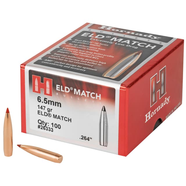 Hornady ELD Match Bullets with Heat Shield 6.5mm .264" 147 gr ELD MATCH 100/ct