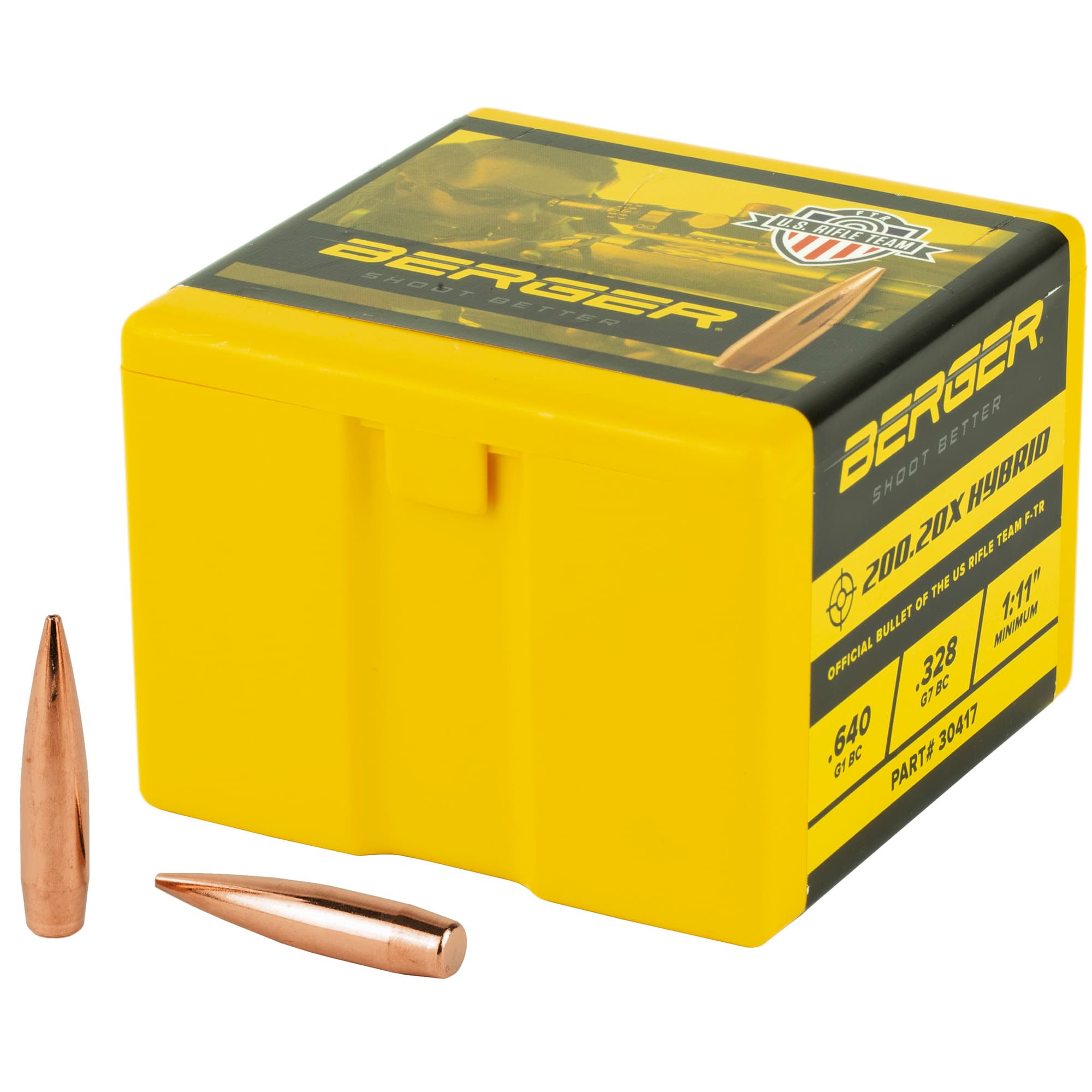 Berger Match Grade Target Bullets .30 cal .308" 200.20X gr Hybrid Target 100/ct
