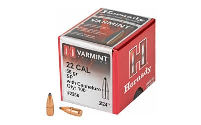 Hornady Traditional Varmint Bullets .22 cal .224" 55 gr SP CANN BT 100/ct