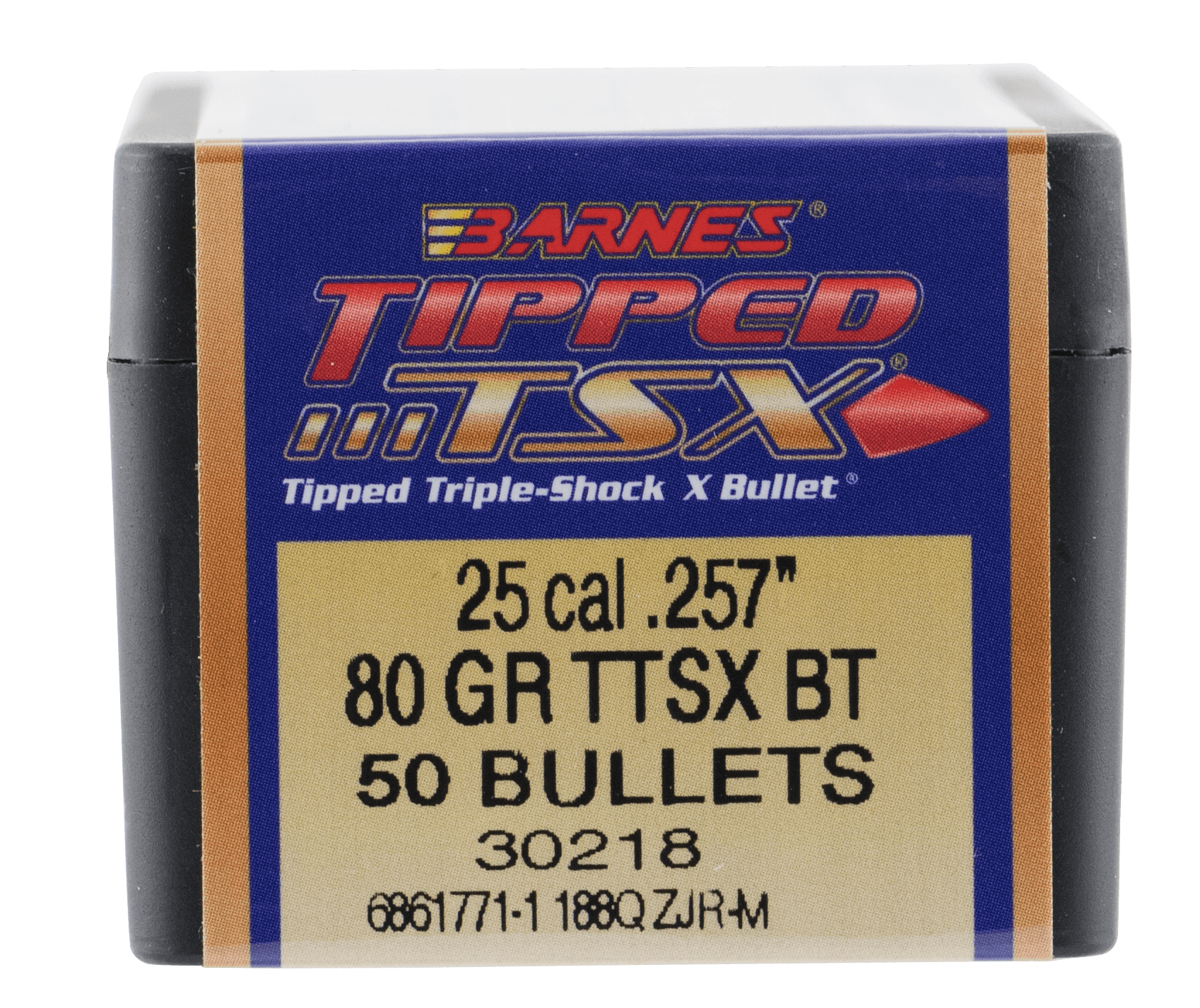 Barnes Tipped TSX (TTSX) Bullets .25 cal .257" 80 gr TTSXBT 50/ct