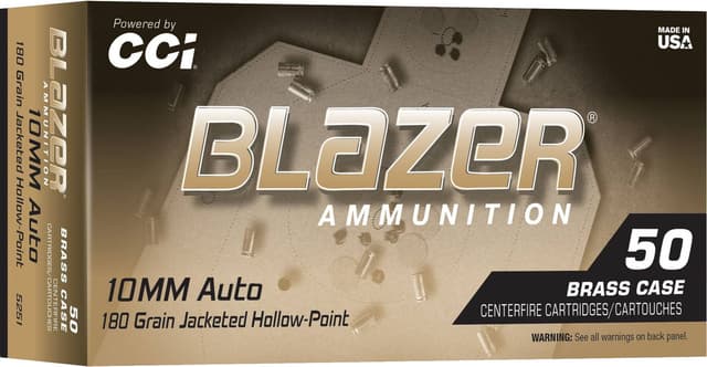 CCI Blazer Brass HP Pistol Ammo 10mm. 180 gr. JHP 50 rd.