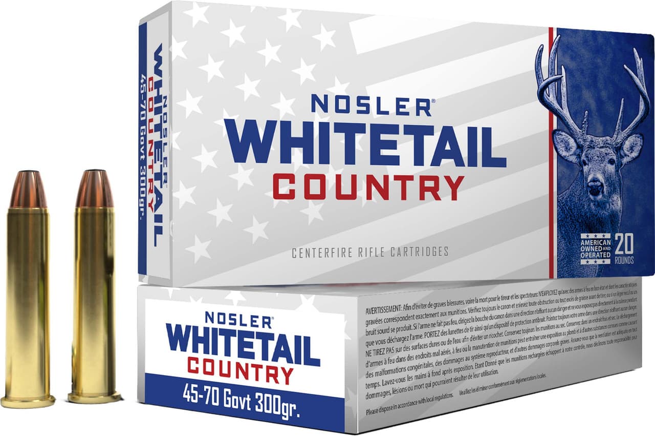 Nosler, Whitetail Country, 45-70 Government, Straight wall, 300 Grain, 20 Rounds