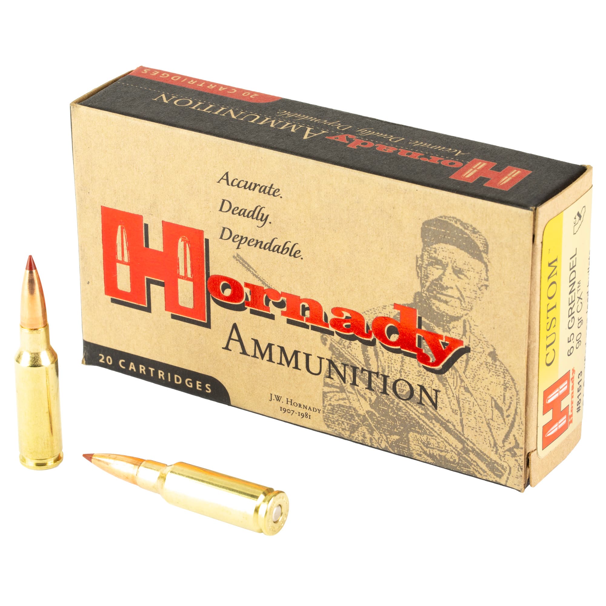 Hornady Custom Rifle Ammo 6.5 Grendel Cx 90 Grain 20 Rounds