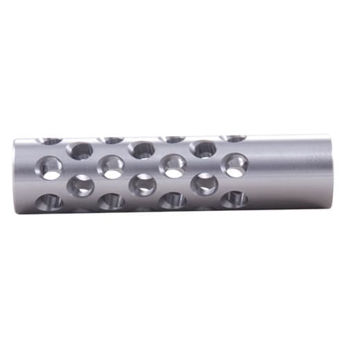 Keeno Arms Muzzle Brake 22 Caliber 1/2-28 Chrome Moly Silver Universal Fit