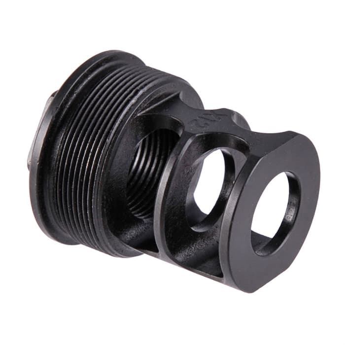 Jmac Customs RRD X12 2 Port Compensator 1/2-36 Stainless Steel Nitride