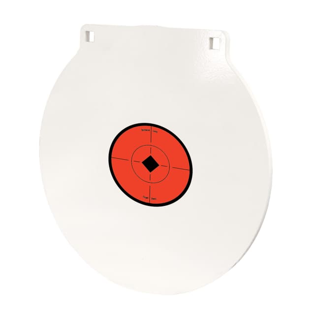 Birchwood Casey RND12 Round Steel Target Plate 12" Centerfire Rifle/Handgun Target Black/Red/White NM500 Steel Hanging